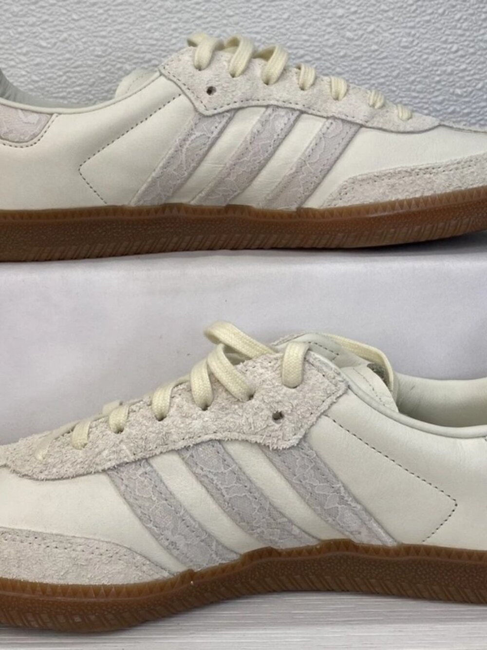 Adidas Samba OG x NAKED Copenhagen Lace Men's Size 10 Off White Suede Sneakers - Picture 10 of 15